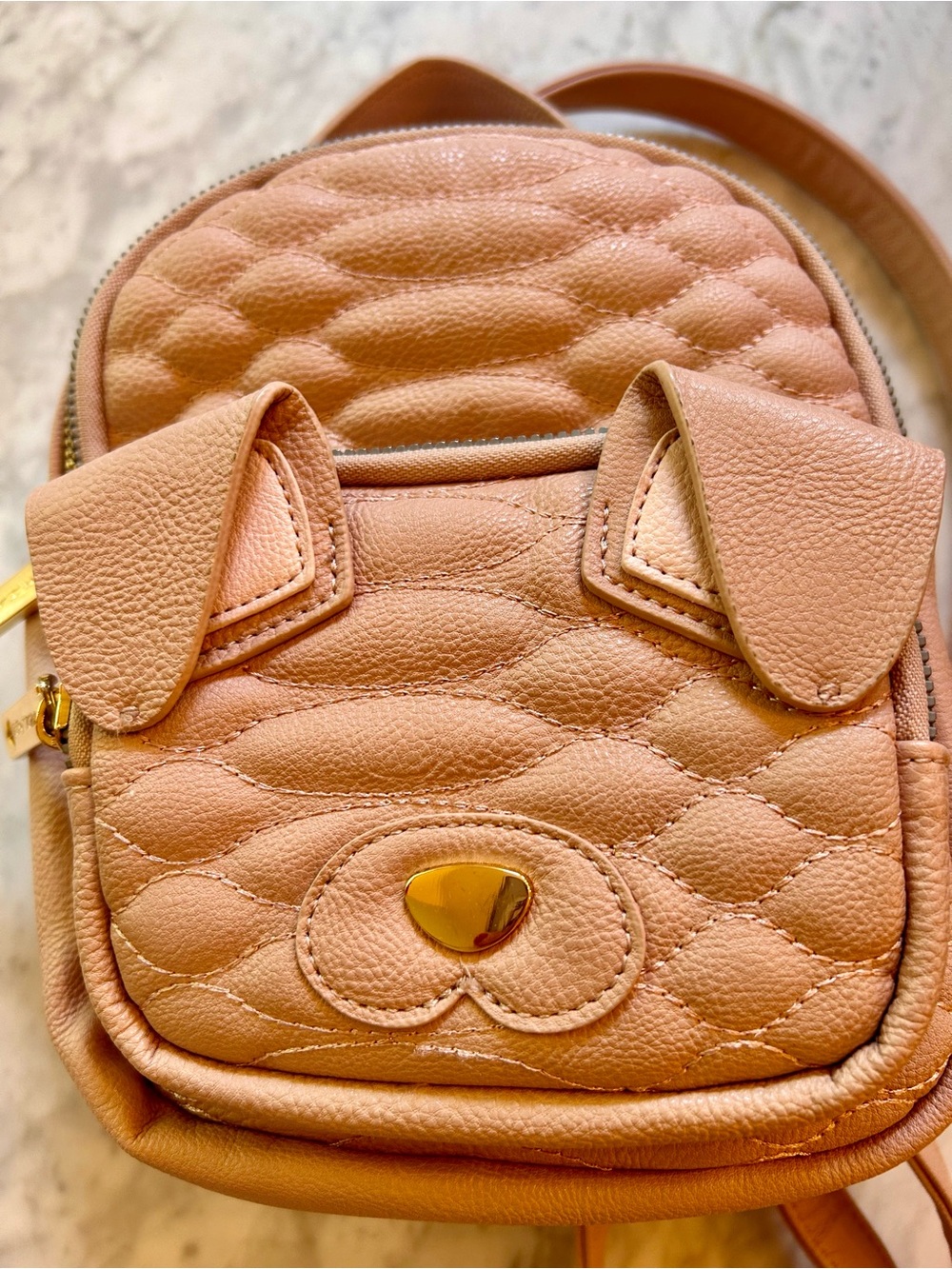 Betsey Johnson Women’s Puppy/Dog Faux Leather Backpack - Blush Pink